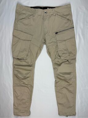 G-Star Raw Mens Rovic Zip 3D Straight Tapered Pants 38 x 32 Khaki/Tan Cargo B8